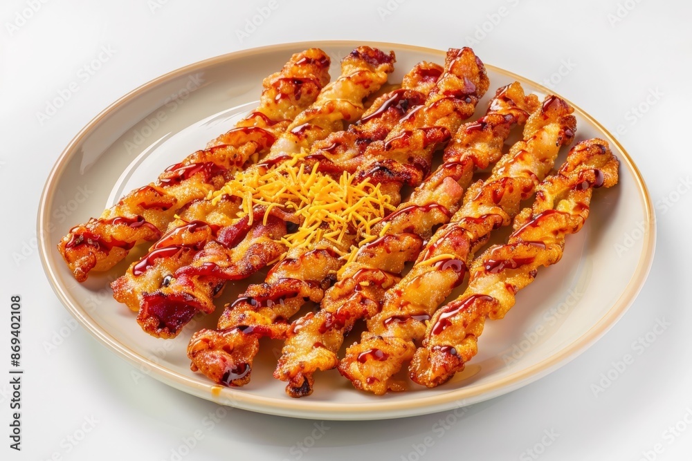 Bacon Straws with Fiery Maple Glaze and a Sprinkle of Cheddar Bacon Straws with Fiery Maple Glaze and a Sprinkle of Cheddar
