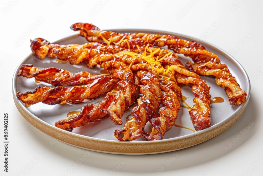 Bacon Straws with Maple Glaze and a Crown of Cheddar Cheese Bacon Straws with Maple Glaze and a Crown of Cheddar Cheese