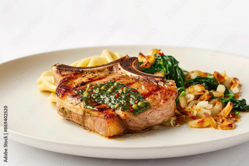 Flavorful Pork Chop with Green Peppercorn Bed Flavorful Pork Chop with Green Peppercorn Bed