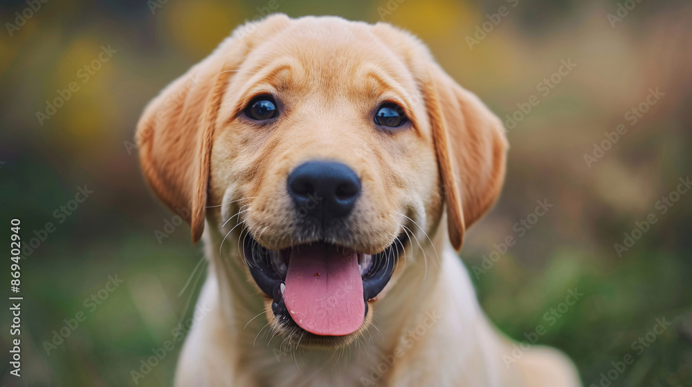 Portrait of a playful puppy dog looking at the camera with a colored background Portrait of a playful puppy dog looking at the camera with a colored background