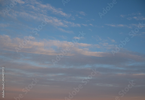 Blue sky after rain,. Beautiful Cumulus clouds flying across the sky,