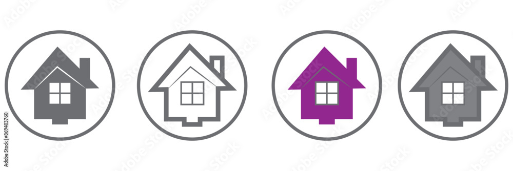 Collection home icons. House symbol. Set of real estate objects and houses black icons isolated on white background. Vector illustration. Collection home icons. House symbol. Set of real estate objects and houses black icons isolated on white background. Vector illustration.