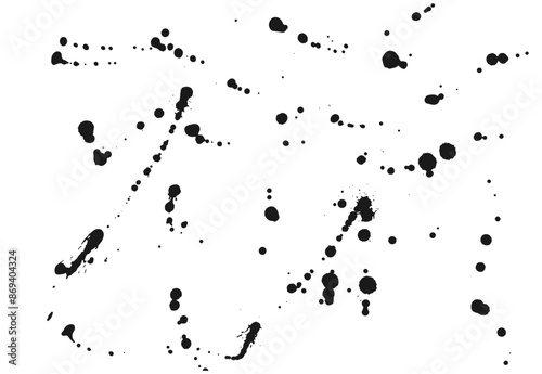 Black paint splatter vector background. Ink stains grunge texture.
