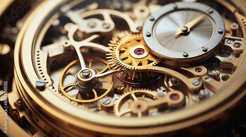 Wallpaper Mural Detailed close-up of a watch mechanism showcasing intricate gears and components, emphasizing precision and craftsmanship. Torontodigital.ca