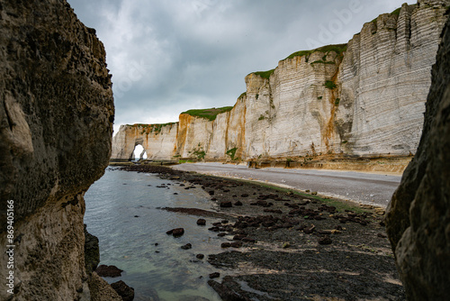 the famous elephant rock in etretat photo