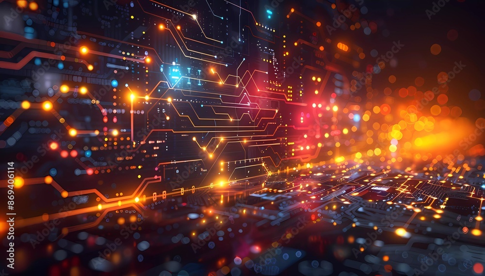 Obraz premium Secure Network Architecture, digital network with icons representing firewalls, encryption protocols,