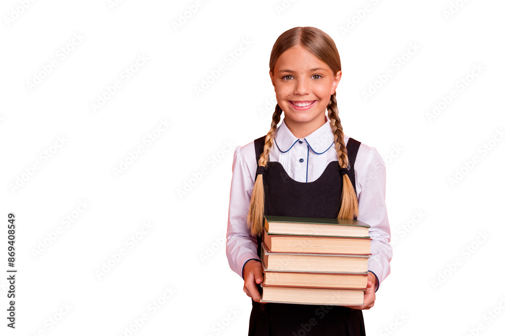 Portrait of her she nice attractive confident cheerful cheery smart clever blonde pre-teen girl holding in hands carrying book pile first grade isolated over bright vivid shine orange background Portrait of her she nice attractive confident cheerful cheery smart clever blonde pre-teen girl holding in hands carrying book pile first grade isolated over bright vivid shine orange background