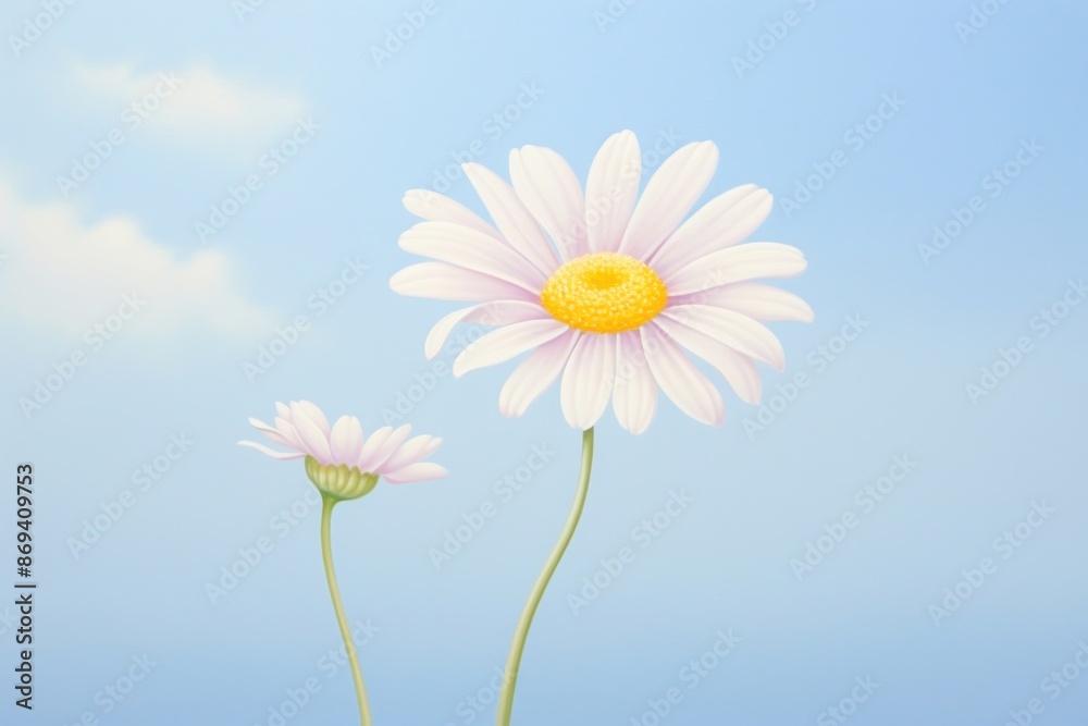 Painting of daisy outdoors blossom flower. Painting of daisy outdoors blossom flower.