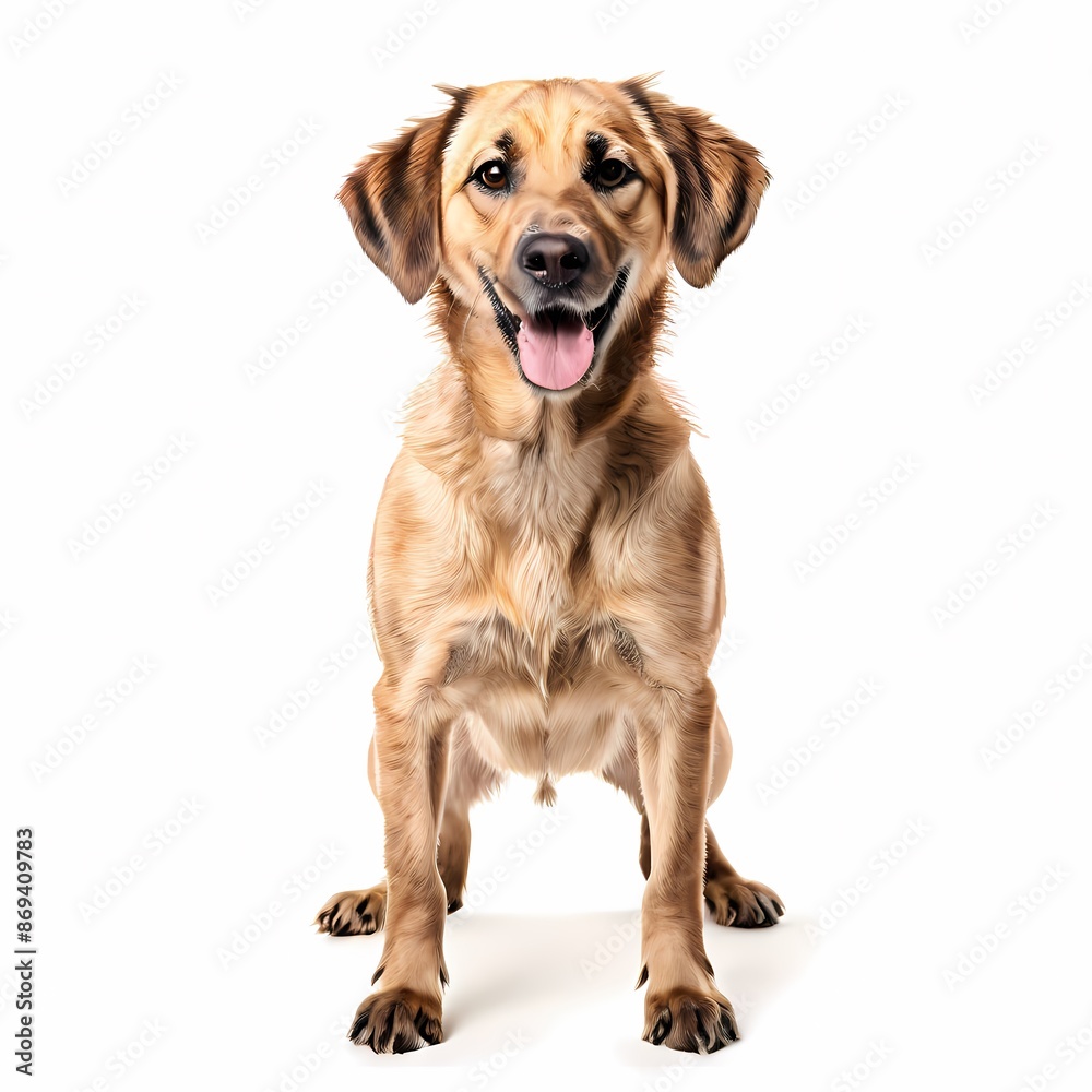 Sloughi dog breed standing against white background, AI Generated Sloughi dog breed standing against white background, AI Generated