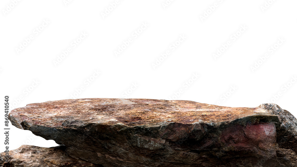 Rock Podium isolated, Stone stand Display product on white background, Cliff mountain Rock Podium isolated, Stone stand Display product on white background, Cliff mountain