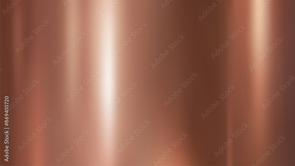 Metal Copper texture background or aluminum brushed Copper texture with reflection .Copper antique color for border, frame, ribbon design.Vector Illustration