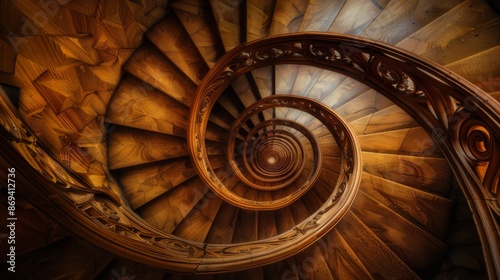 Wallpaper Mural Elegant spiral wooden staircase Torontodigital.ca