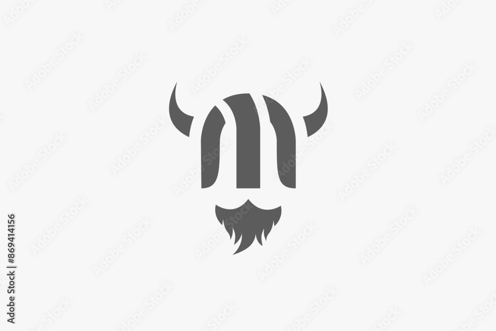 Fototapeta premium Illustration vector graphic of letter M viking. Good for logo
