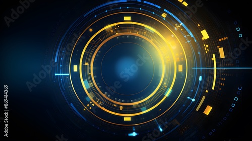 
yellow and blue Abstract technology background circles digital hi-tech technology design background. concept innovation. vector illustration