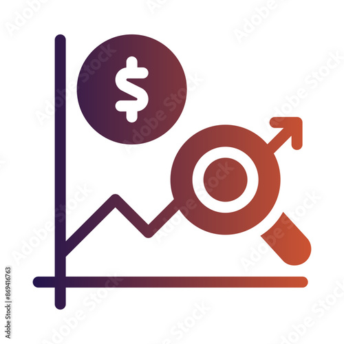 Valuation flat gradient icon