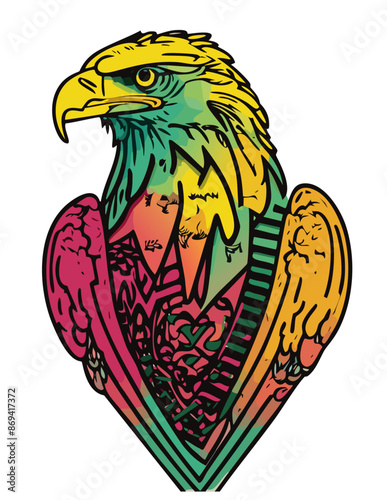 eagle head colourful 