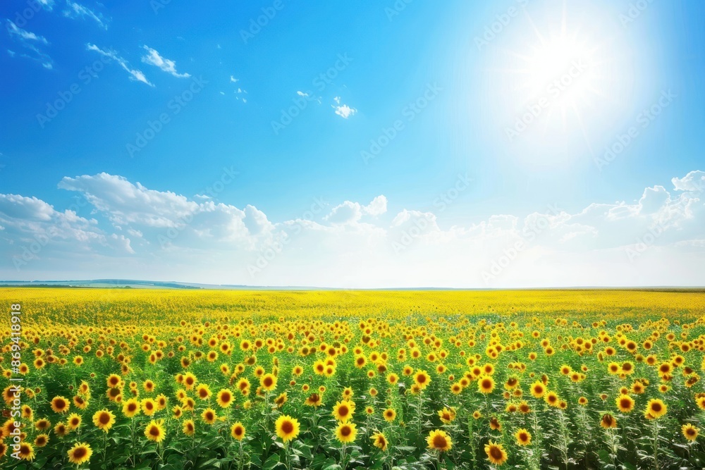 Sunflower field landscape sky outdoors sunlight. Sunflower field landscape sky outdoors sunlight.