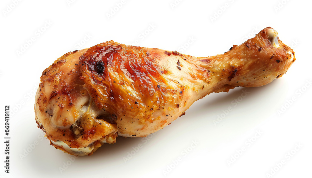 Roasted Chicken Leg Isolated on White Background Roasted Chicken Leg Isolated on White Background