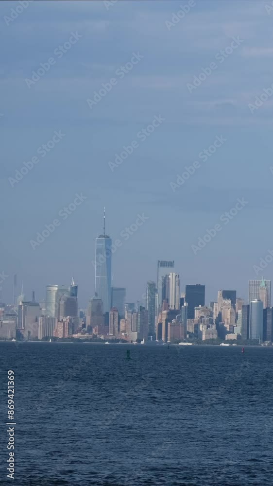 Breathtaking view of Manhattan, New York, showcasing famous skyscrapers at dusk, highlighting the city's dynamic and iconic skyline. Breathtaking view of Manhattan, New York, showcasing famous skyscrapers at dusk, highlighting the city's dynamic and iconic skyline.