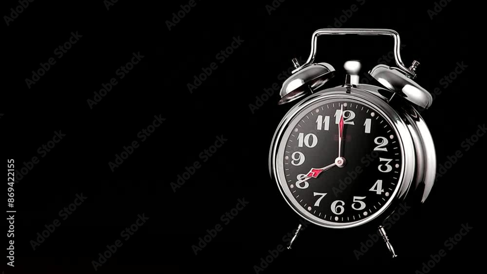 Mechanical alarm clock rings at eight in the morning .8 o'clock .copy space.Chroma Key Mechanical alarm clock rings at eight in the morning .8 o'clock .copy space.Chroma Key