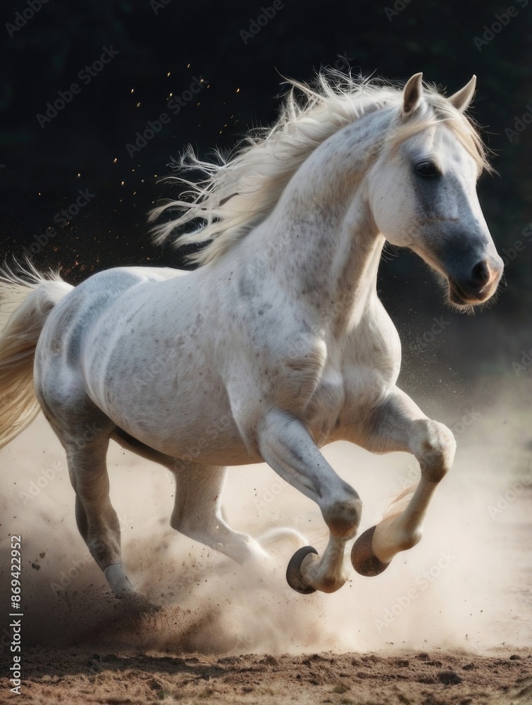 a horse running in the dirt a horse running in the dirt
