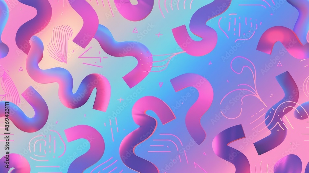 80's squiggles seamless, geometric design with a subtle gradient in the background 80's squiggles seamless, geometric design with a subtle gradient in the background
