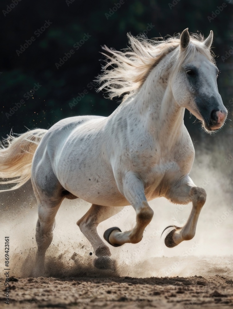 a horse running in the dirt a horse running in the dirt