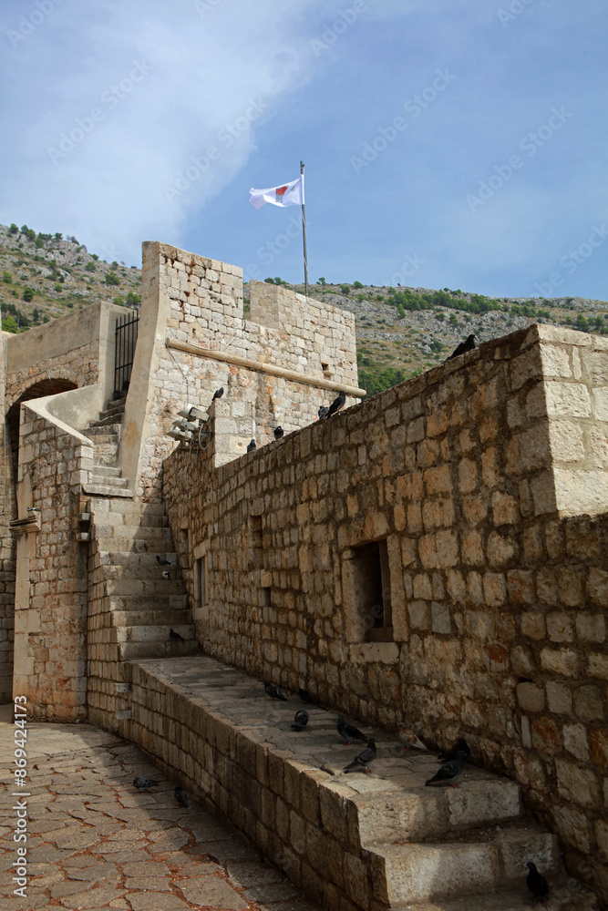 Walls of Dubrovnik - defensive stone walls of Dubrovnik, Croatia