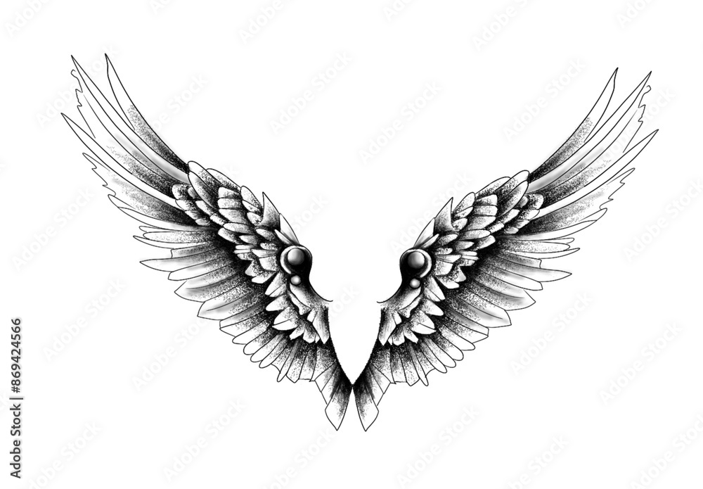 Obraz premium Tattoo wings Design