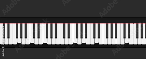Piano keys keyboard background vector graphic illustration image clip art top view