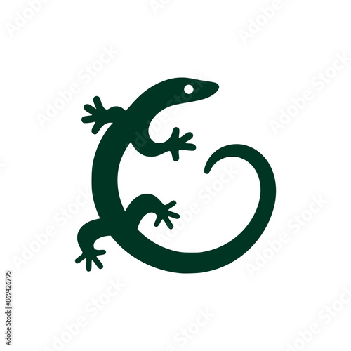 green lizard animal logo vector illustration template design