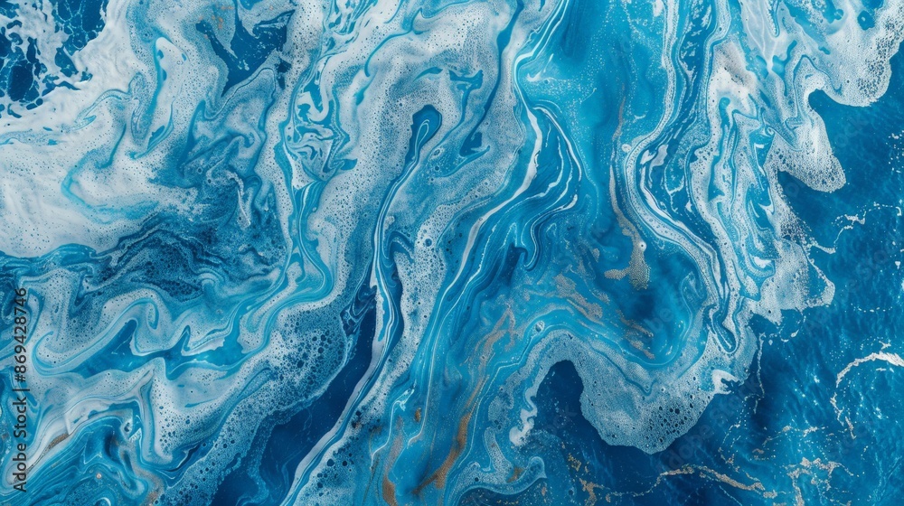 Naklejka premium Swirling Blue Ocean Textures from Above