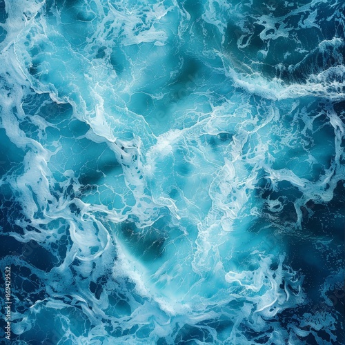 Swirling Blue Ocean Textures from Above