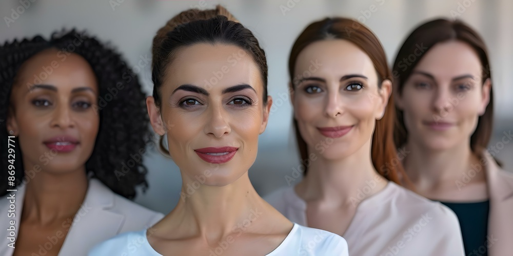 Closeup photo of diverse group of powerful women standing together confidently. Concept Group Photoshoot, Female Empowerment, Diversity, Confidence, Closeup Portrait Closeup photo of diverse group of powerful women standing together confidently. Concept Group Photoshoot, Female Empowerment, Diversity, Confidence, Closeup Portrait