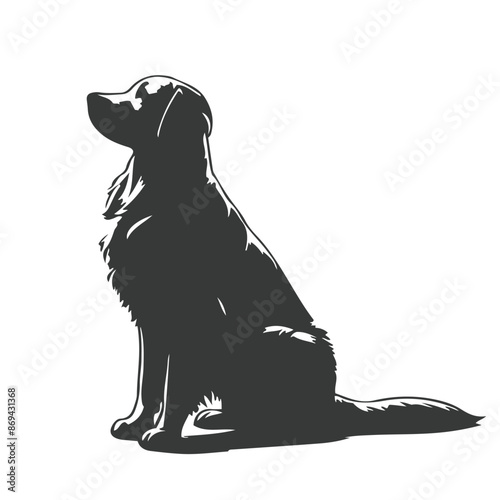 German Shepherd dog silhouette vector set - Vector drawing of a set of German shepherd dog breed silhouette photo