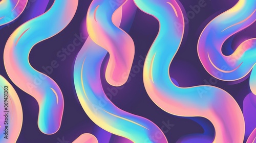 90's squiggles seamless, geometric design with a subtle gradient in the background 