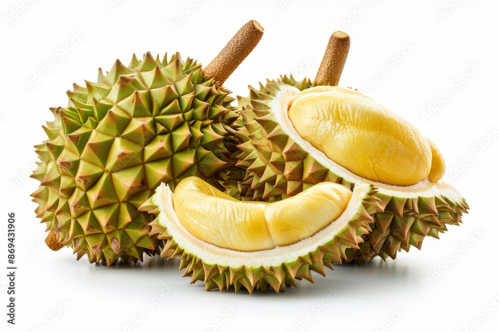 Fototapeta premium Durian Fruit Isolated on White Background