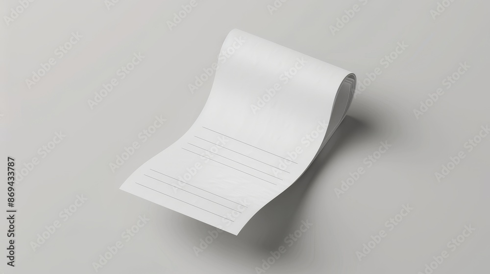 A white ATM receipt isolated on white background. Store receipts ...