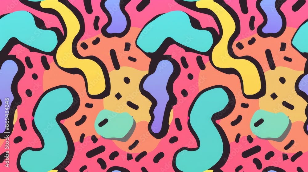 90's squiggles seamless, geometric design with a subtle gradient in the background 90's squiggles seamless, geometric design with a subtle gradient in the background