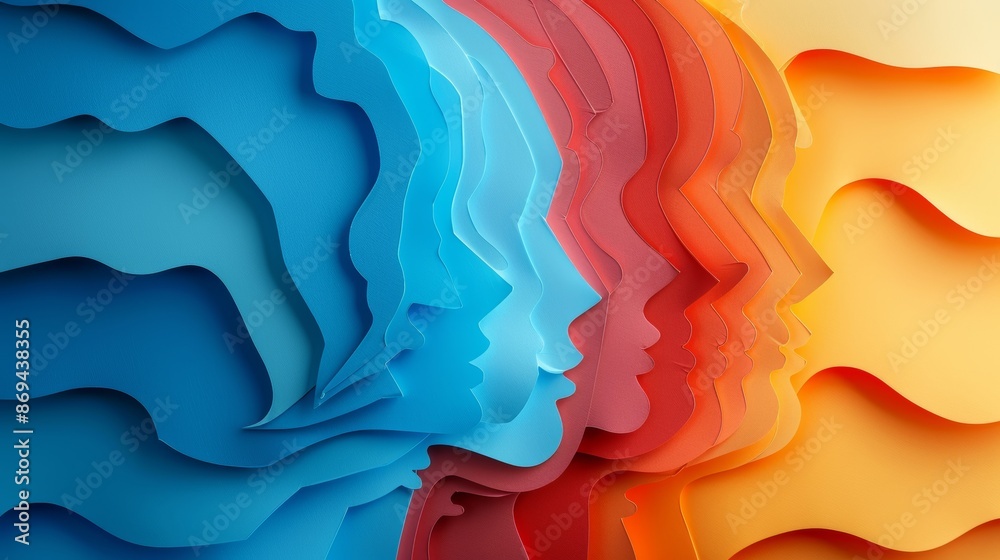 Bipolar Disorder Concept. People with unstabilized psychoses. Layers of ...