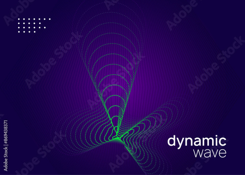 Music Design. Blue Discotheque Flyer. Night Club Magazine. Violet Fest Event. Sound Concert Graphic. Nightclub Beat Illustration. Trance Vector. Green Music Design