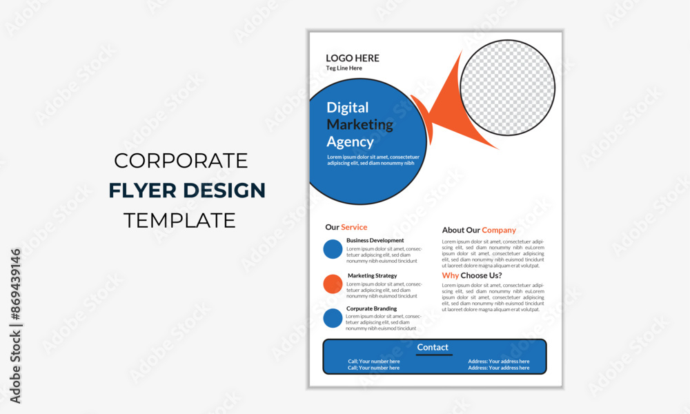 Fototapeta premium Modern and Creative business flyer template. Corporate flyer design.