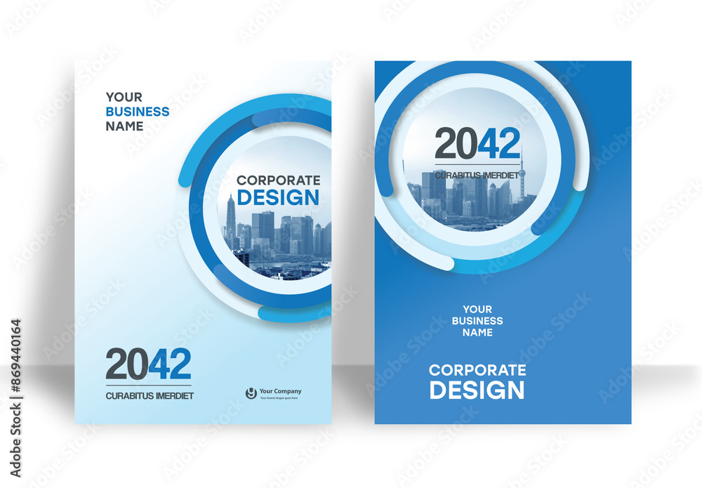 Blue and Black Book Cover Layout Stock Template | Adobe Stock