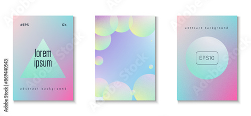 Abstract Poster. Fluorescent Bright Template. Holographic Background. Hologram Elements. Pink Noise 3d Set. Texture Minimal Design. Digital Placard. Blue Abstract Poster