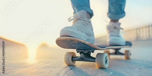 Elderly woman skateboarding quickly enjoying herself highquality image. Concept Elderly Woman, Skateboarding, Enjoyment, High-Quality Image, Playful Pose