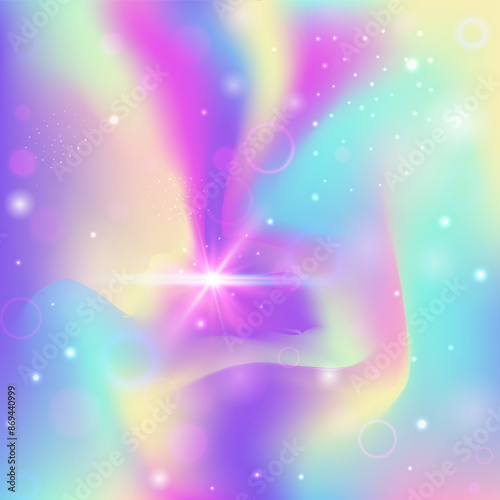 Unicorn Pattern. Purple Princess Background. Magic Invitation. Fairytale Fantasy Effect. Pink Magical Hologram. Lilac Cosmic Gradient. Rainbow Texture. Dream Unicorn Pattern.