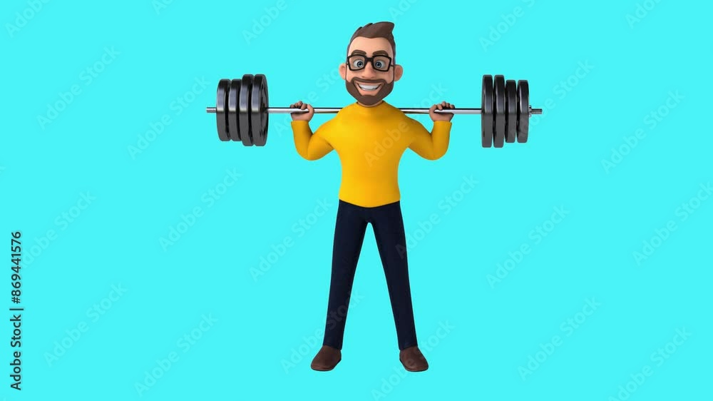 Fun 3D cartoon casual character squatting (with alpha channel) Fun 3D cartoon casual character squatting (with alpha channel)