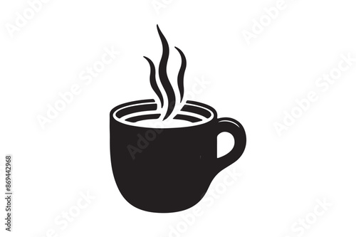 Coffee Mug Silhouette Design Vector Illustration Clipart Eps