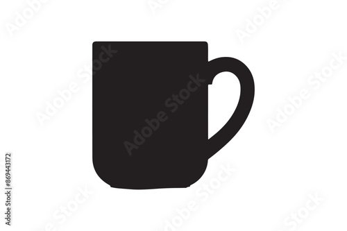 Coffee Mug Silhouette Design Vector Illustration Clipart Eps