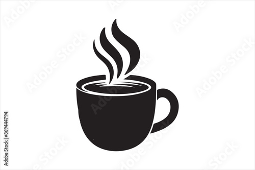 Coffee Mug Silhouette Design Vector Illustration Clipart Eps
